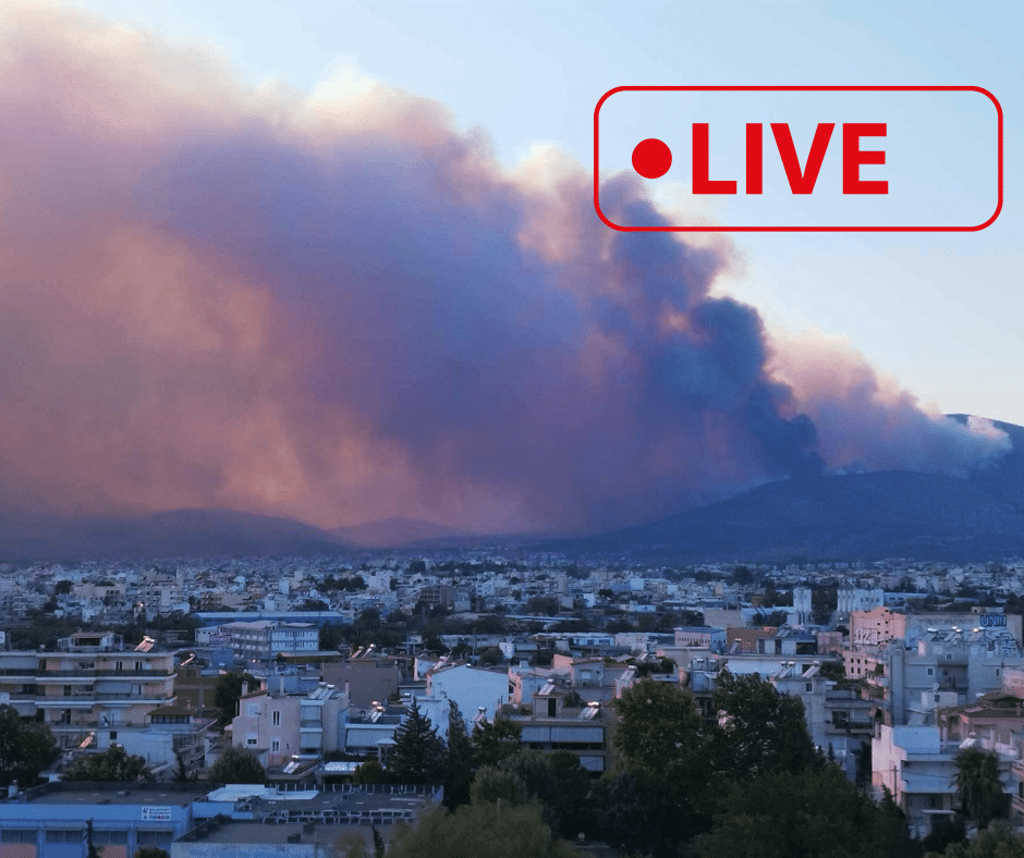 Live: Εκτός ελέγχου η φωτιά στην Πάρνηθα