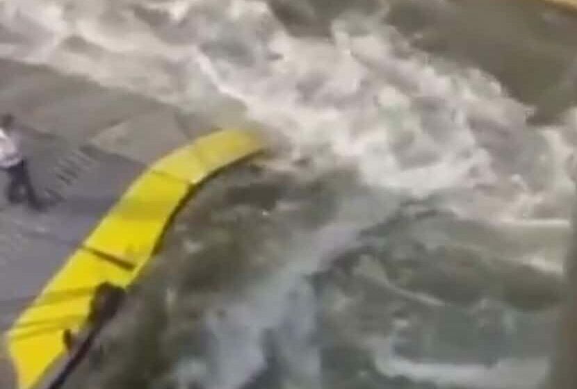  Εικόνες ΣΟΚ στον Πειραιά: Τον πέταξαν στη θάλασσα (video)