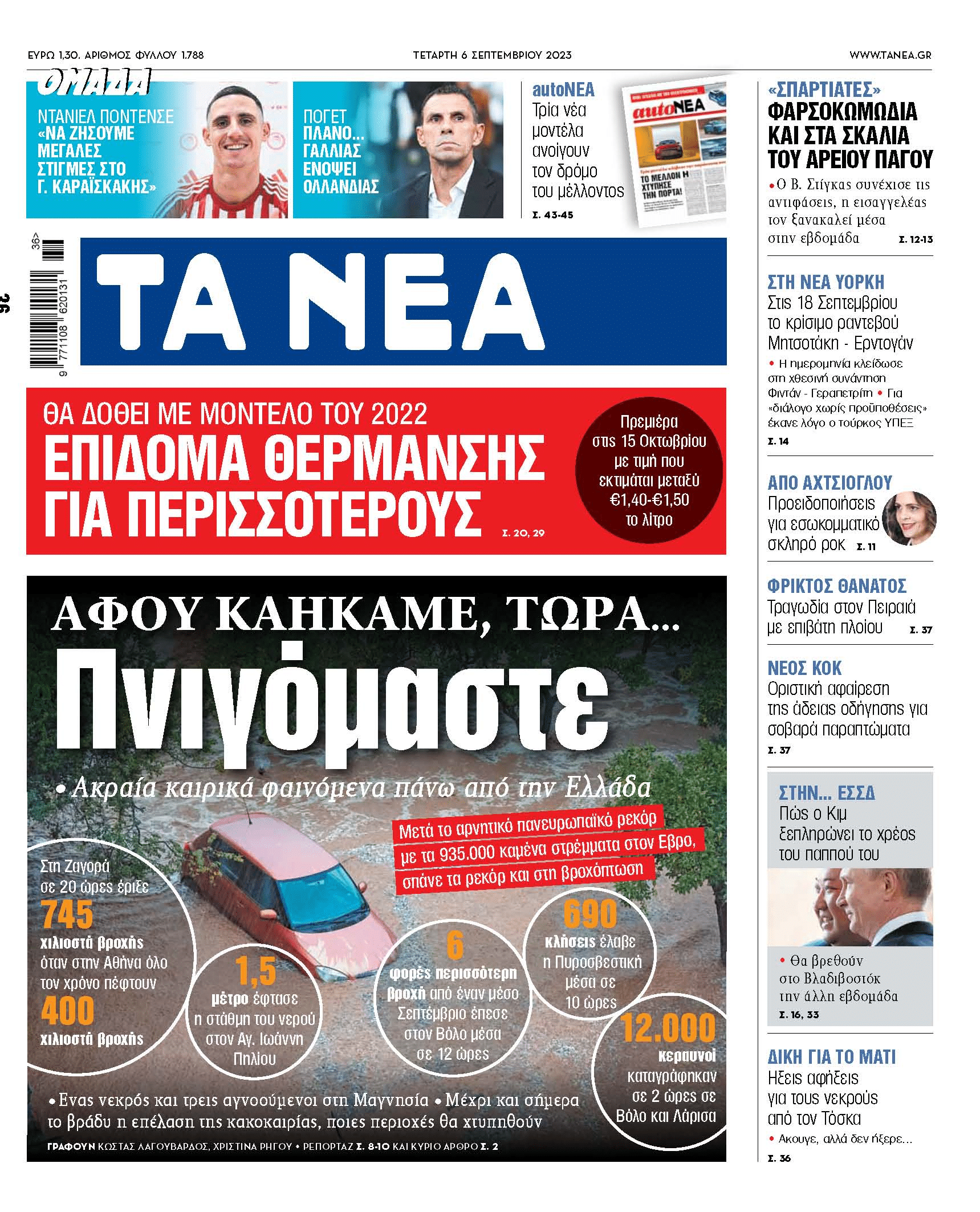 Τα πρωτοσέλιδα των εφημερίδων (06/09)