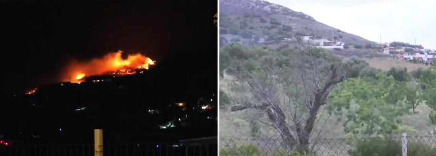 Σε επιφυλακή στην Κερατέα - Μικρή αναζωπύρωση της φωτιάς