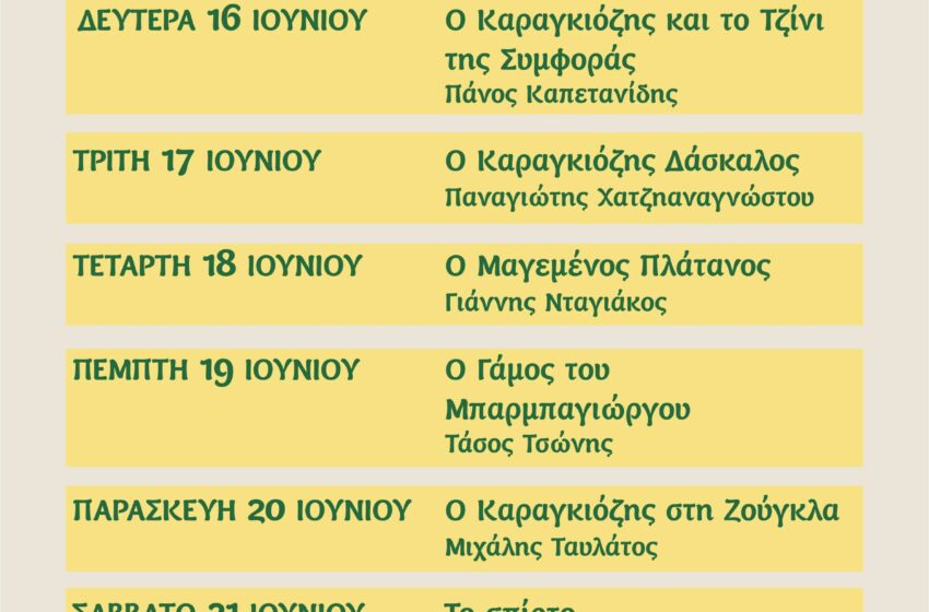  Έρχεται το 13ο Φεστιβάλ Καραγκιόζη