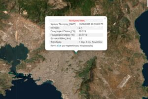 Νέος σεισμός αισθητός στην Αττική