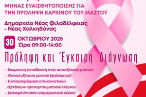 Εκδήλωση για την πρόληψη και την πρώιμη ανίχνευση του γυναικείου καρκίνου από το Τμήμα Ν. Φιλαδέλφειας του Ερυθρού Σταυρού