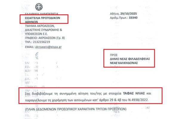 Ν. Φιλαδέλφεια: Διατάσσει να δώσουν τα στοιχεία ο εισαγγελέας