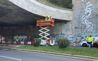 Σε εξέλιξη εργασίες στη γέφυρα της Εθνικής Αντιστάσεως